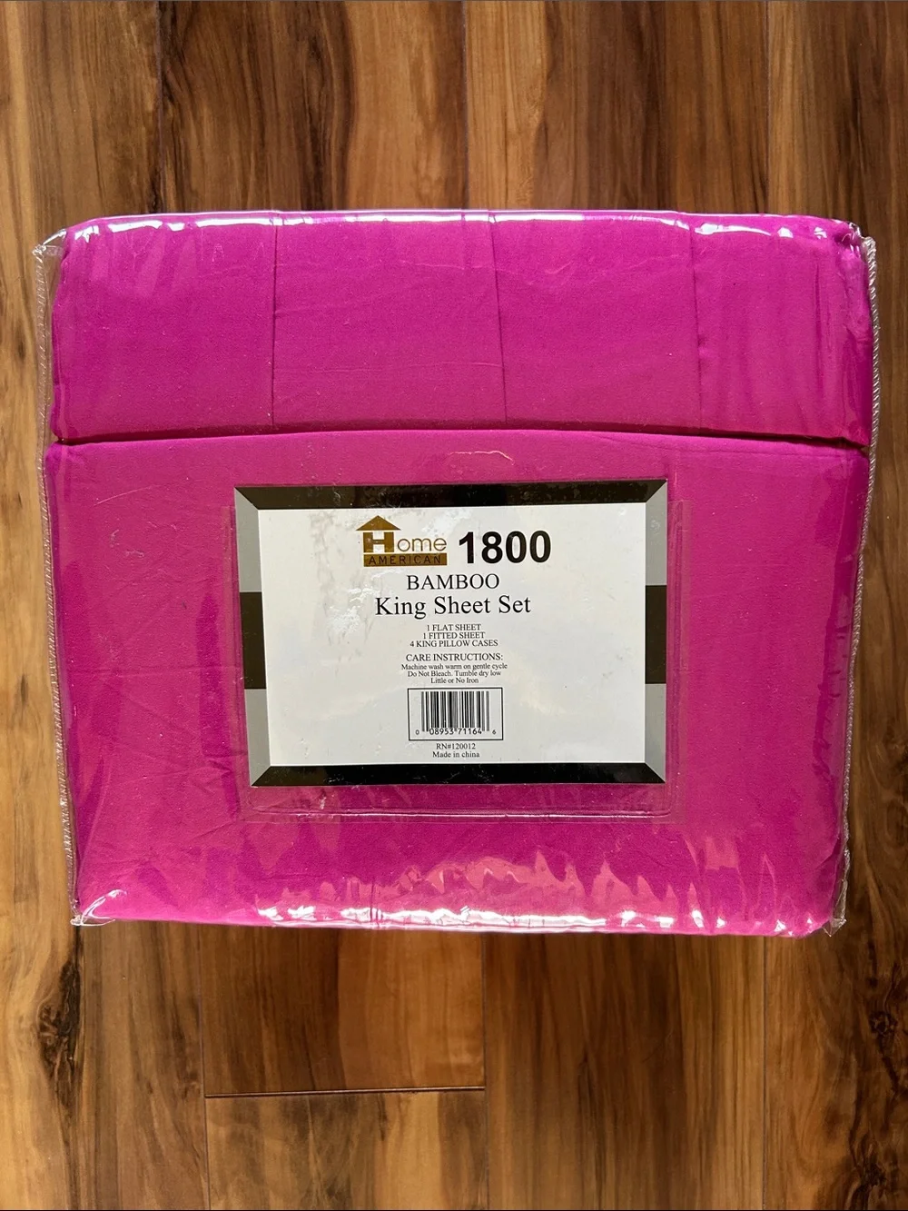 NEW Home American 1800 Series 6 Piece Bamboo King Sheet Set - Fuchsia Pink